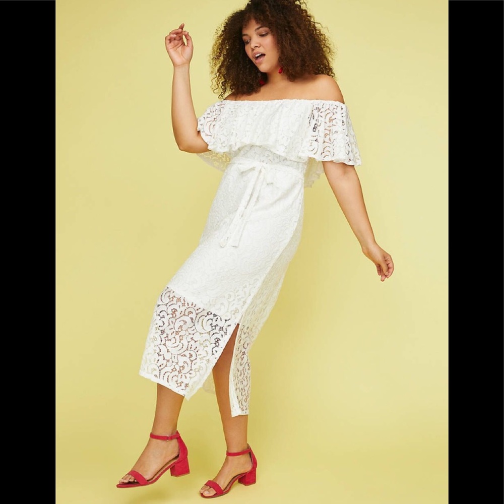🆕NEW! Lace Off The Shoulder Fit & Flare Dress Size 18/20